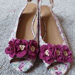 NWOT Hotter "Betsy" Floral Sling Back Open Toe Sandal